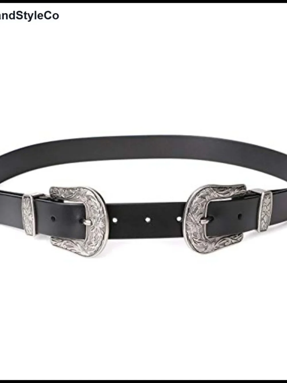 Vintage Double Buckle Faux Leather Western Belt for Women - Cowgirl Country